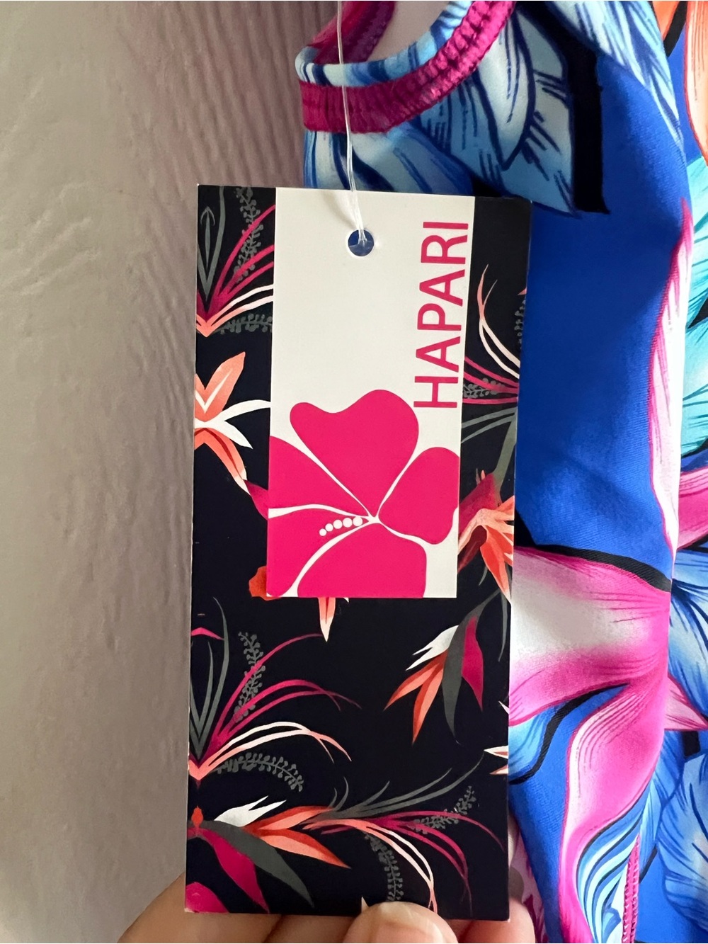 Hapari Passion Short Sleeve Rash Guard Size M Blue Tropical Floral NWT - Picture 3 of 12